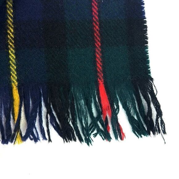 NWT Men’s Highland Home Industries Wool Scarf Blue Green Macleod Tartan Scotland - Picture 5 of 7